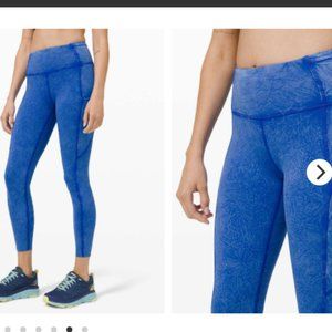 Lululemon Fast and Free Tight II 25" size4 Ice Dye